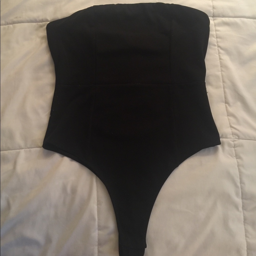 Shein Strapless Black Bodysuit